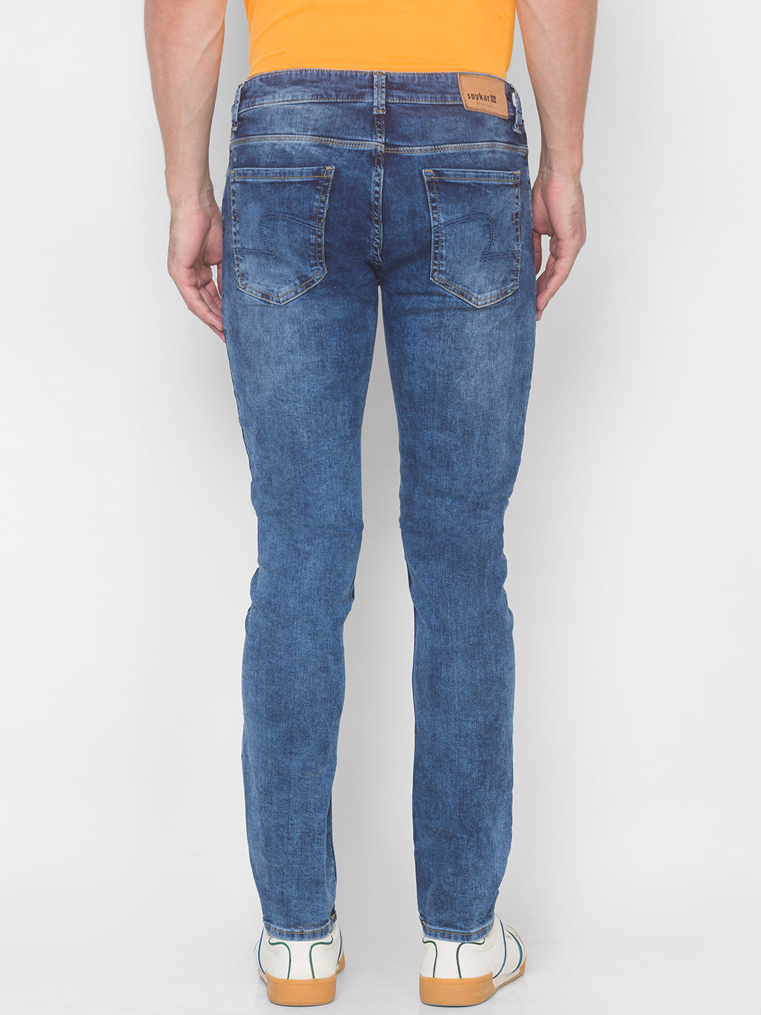 Spykar Men Blue Cotton Regular Fit Narrow Length Jeans (Rover)