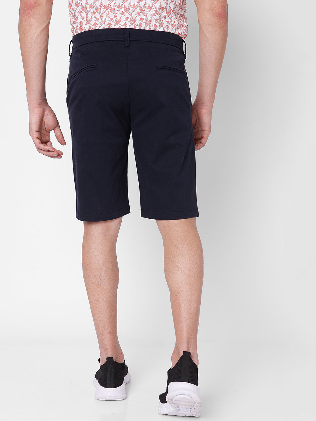 Spykar Men Blue Cotton Slim Fit Casual Shorts