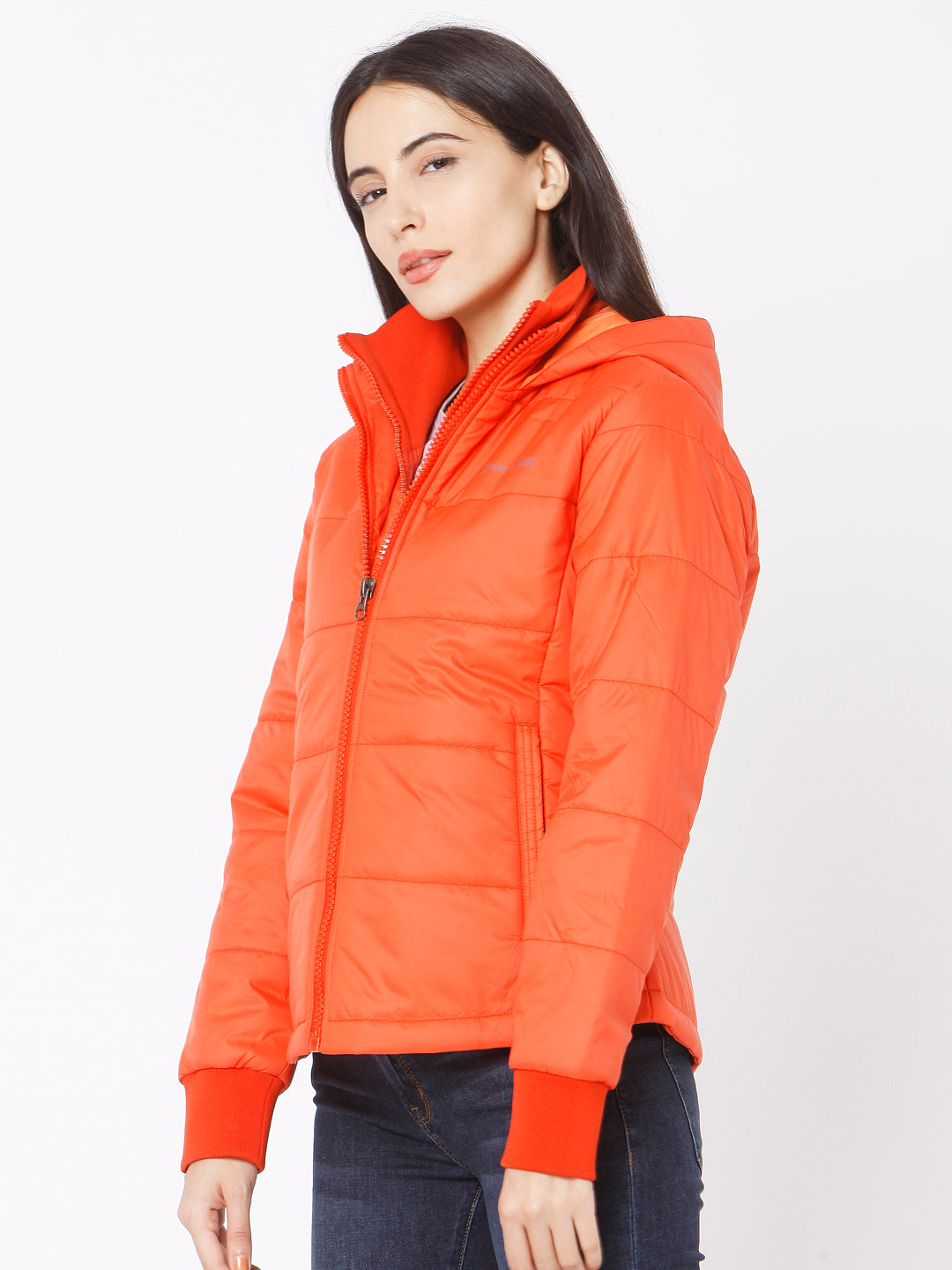 Spykar Orange Polyester Women Jacket