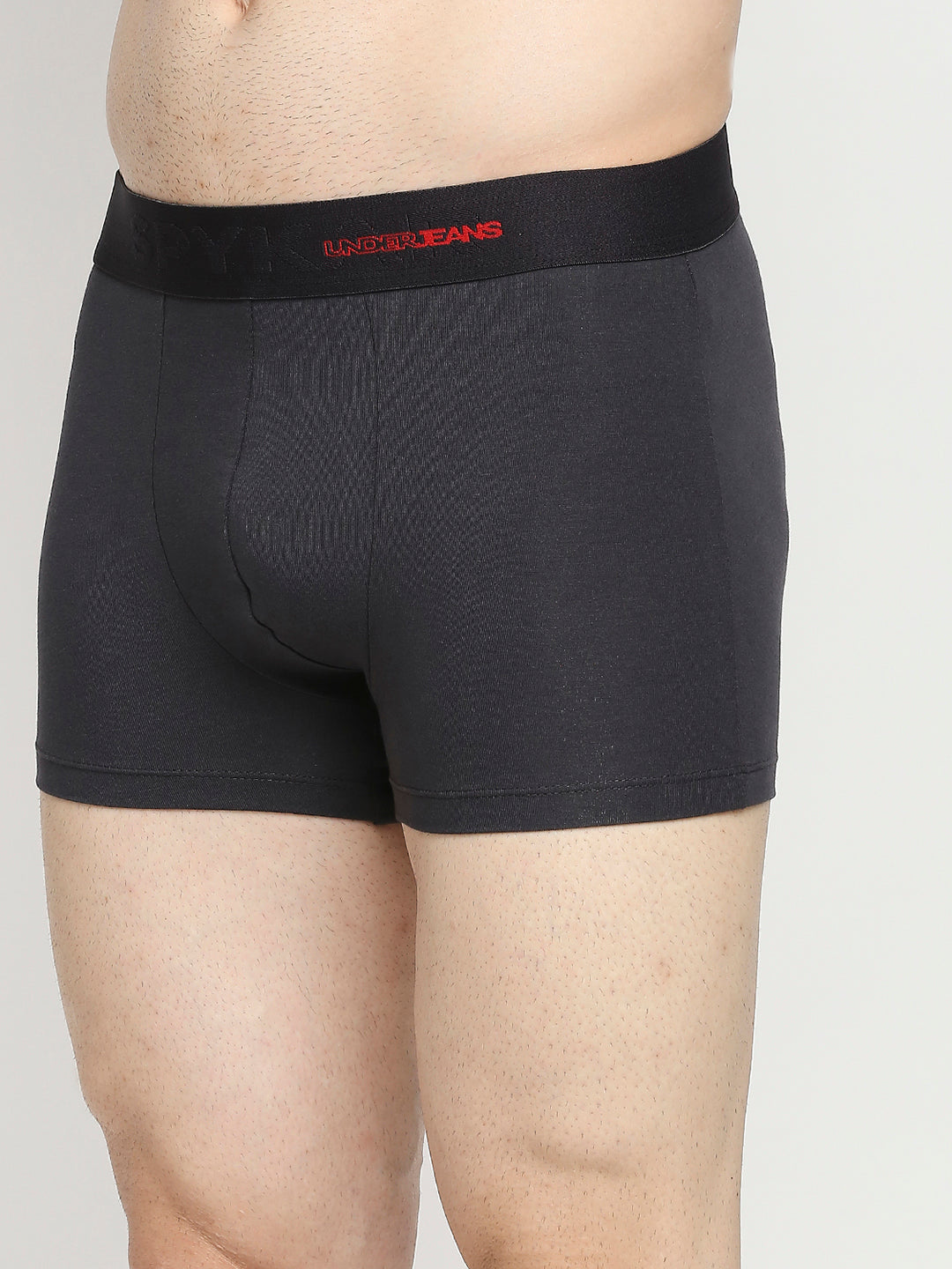 Men Premium Cotton Blend Dark Grey Trunk- Underjeans By Spykar
