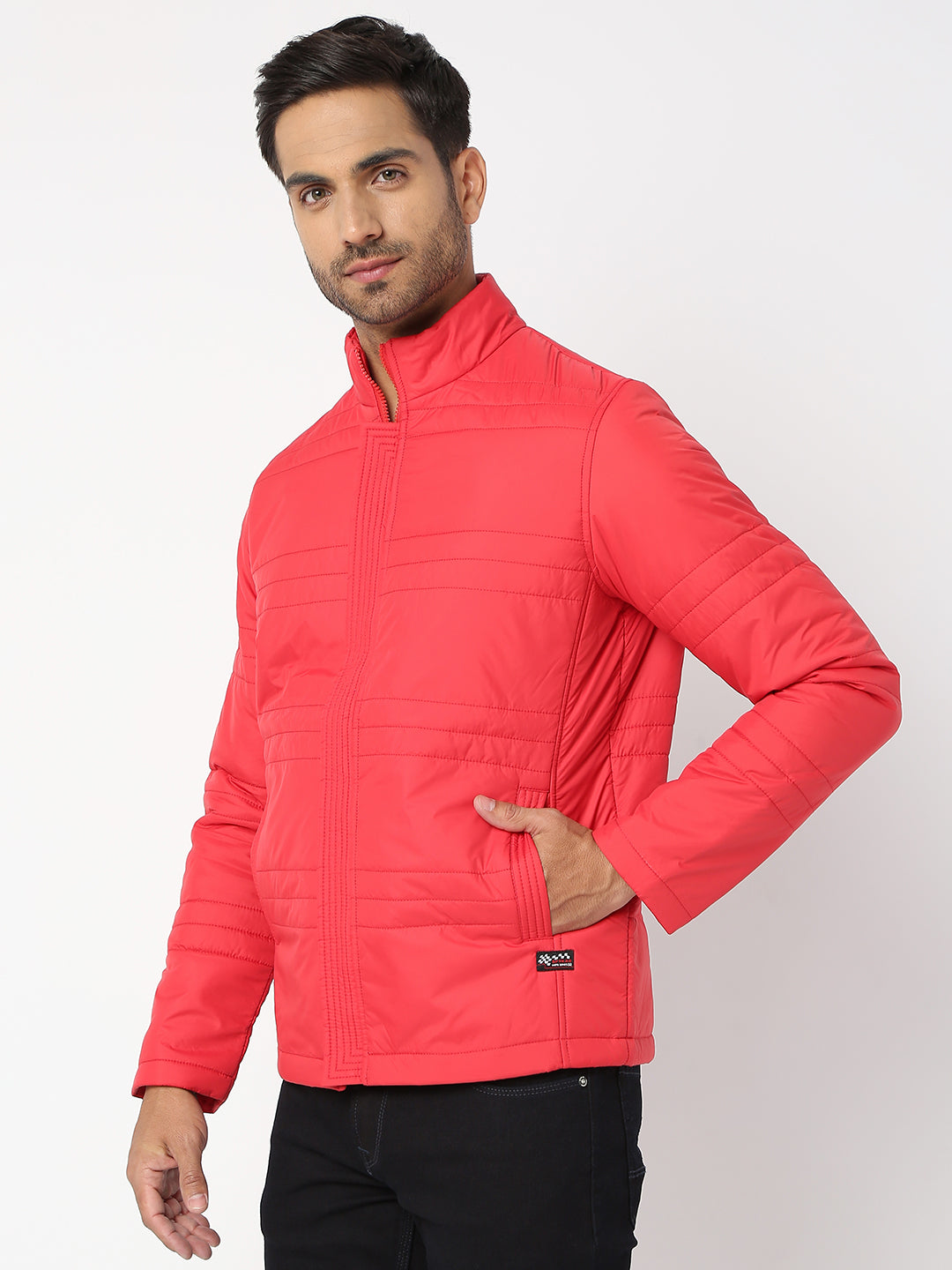 Spykar Men Red Nylon Regular Fit Jacket