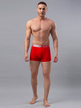 Underjeans By Spykar Men Premium Red Cotton Blend Trunk