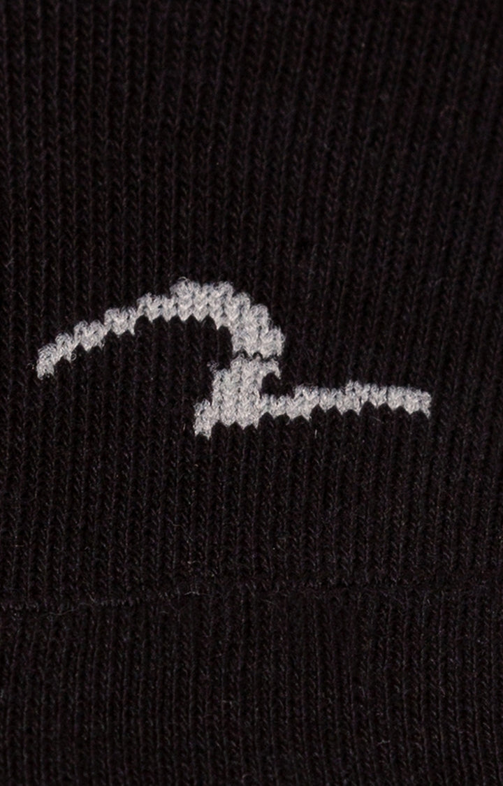 Spykar White & Black Printed Shoe Liners Ped Socks - Pair Of 2
