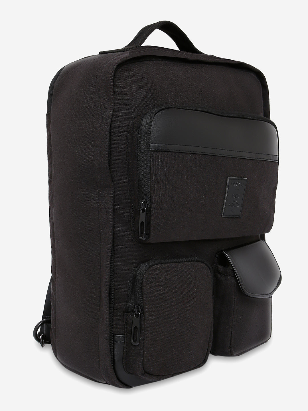 Spykar Black Canvas Traveler Backpacks