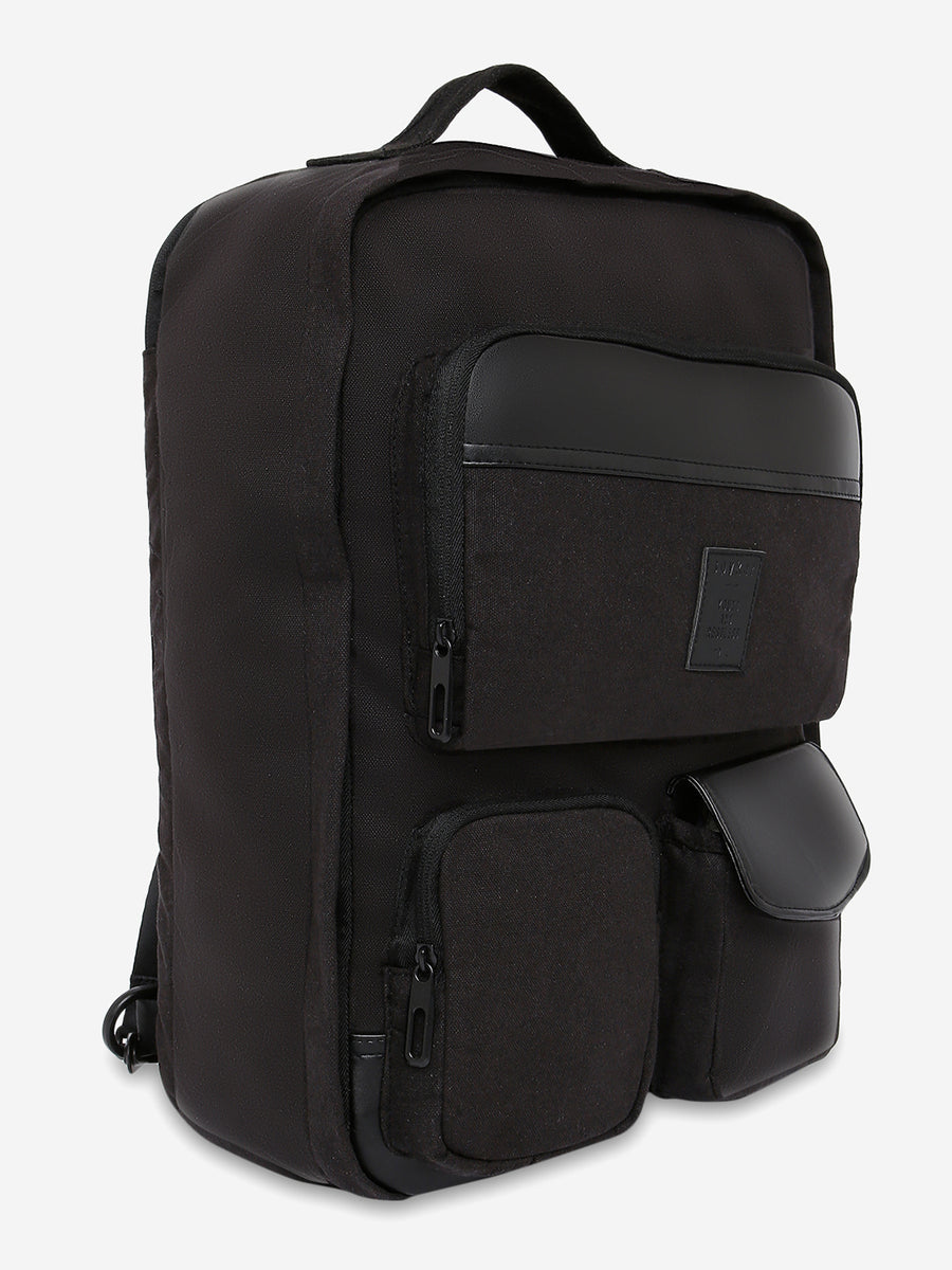 Spykar Black Canvas Traveler Backpacks - uabgas014black