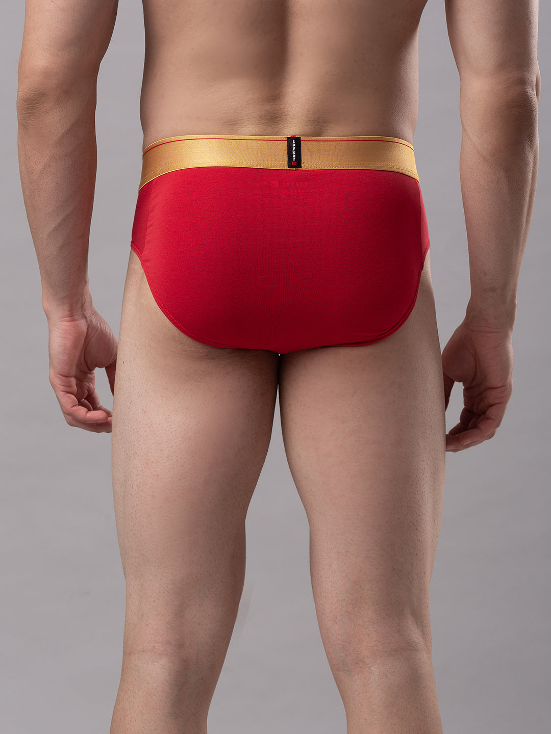 Men Premium Cotton Blend Red Brief - (Pack Of 2)- Underjeans By Spykar