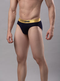 Underjeans By Spykar Men Premium Cotton Blend Navy Brief - (Pack Of 2)