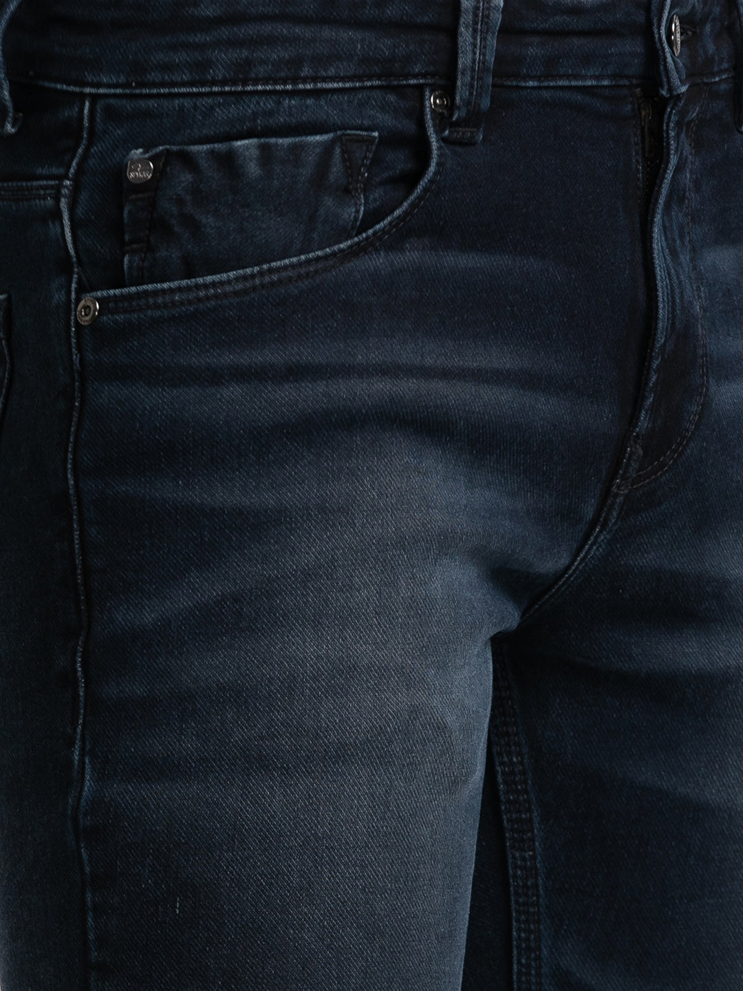 Spykar Black Indigo Cotton Slim Fit Narrow Length Jeans For Men (Skinny)