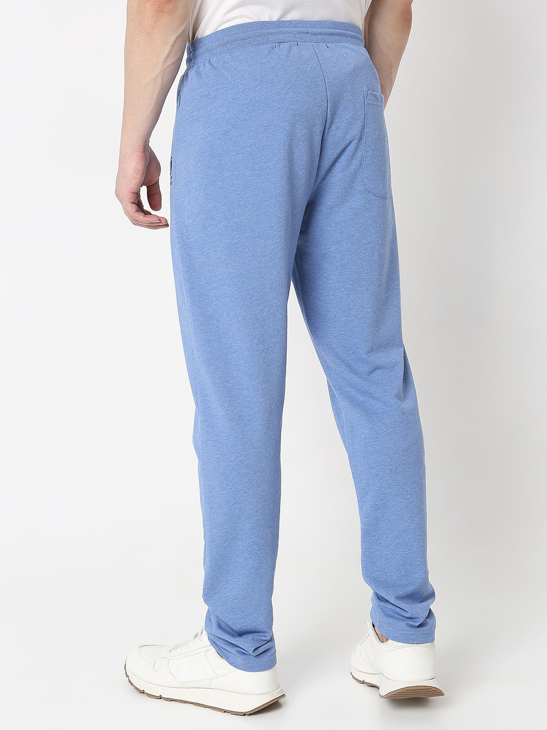 Underjeans by Spykar Men Premium Knitted Blue Melange Pyjama