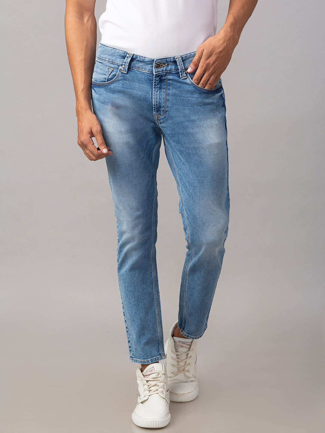 Spykar Men Blue Cotton Slim Fit Tapered Length Jeans (Kano)