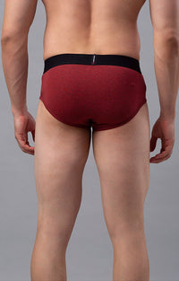 Red Cotton Blend Brief For Men Premium- Underjeans By Spykar