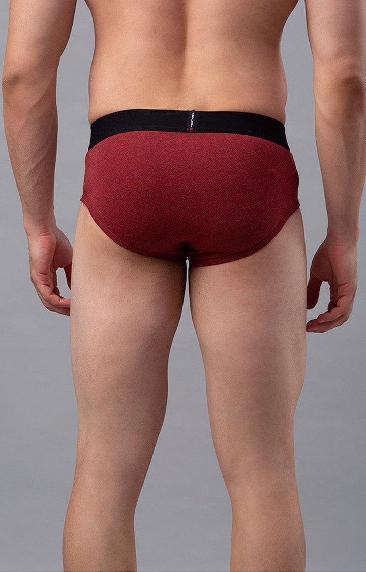 Red Cotton Blend Brief For Men Premium- Underjeans By Spykar