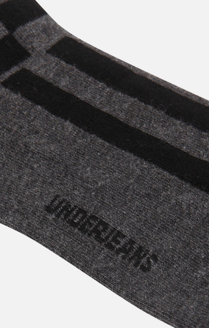 Men Premium Anthra Ankle Length (Non Terry) Single Pair Of Socks- Underjeans By Spykar