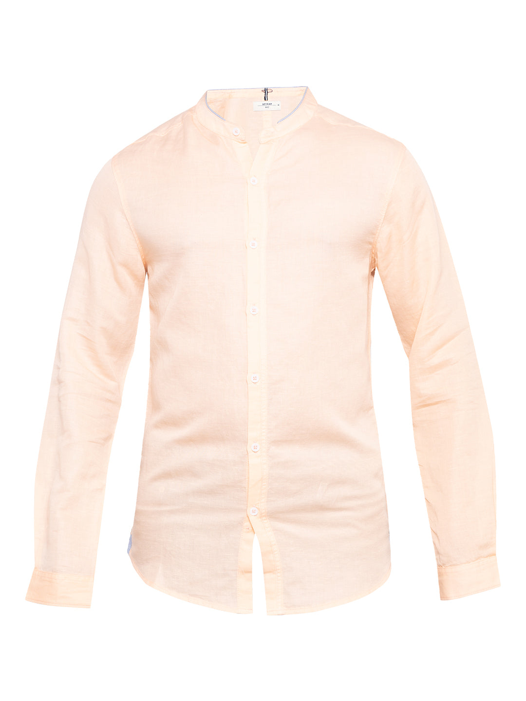 Spykar Men Peach Solid Slim Fit Casual Shirt