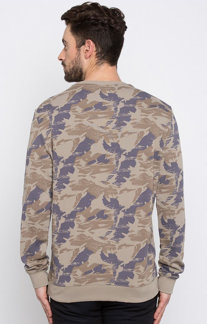 Spykar Multicolor Camouflage Slim Fit Sweatshirts