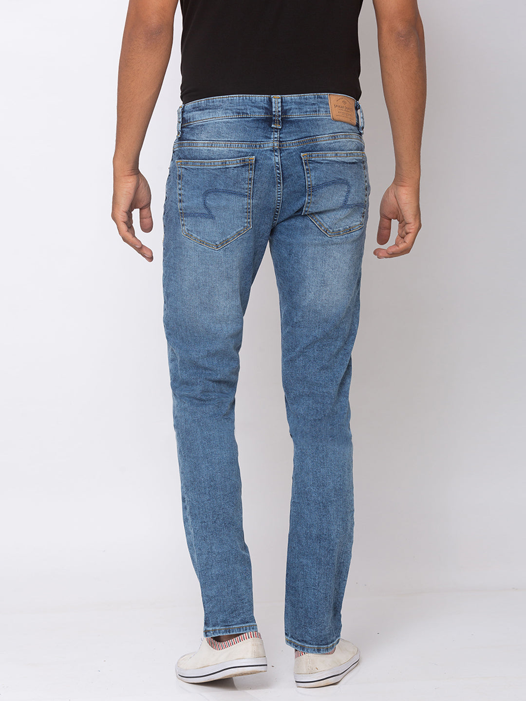 Spykar Men Blue Cotton Regular Fit Narrow Length Jeans (Rover)