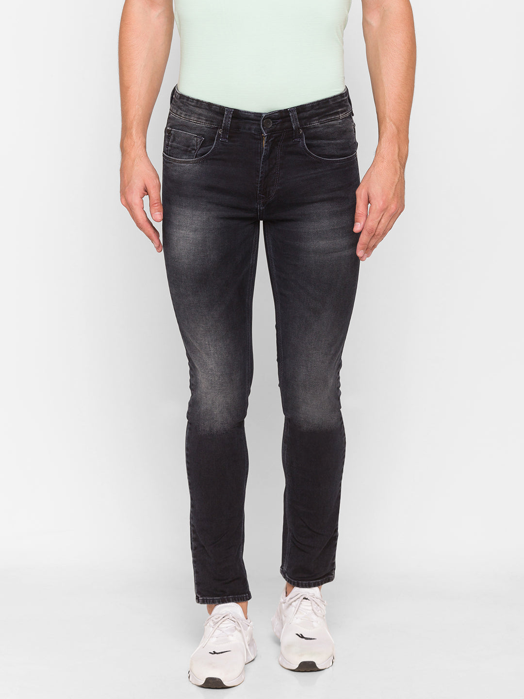 Spykar Black Cotton Men Jeans (Rover)