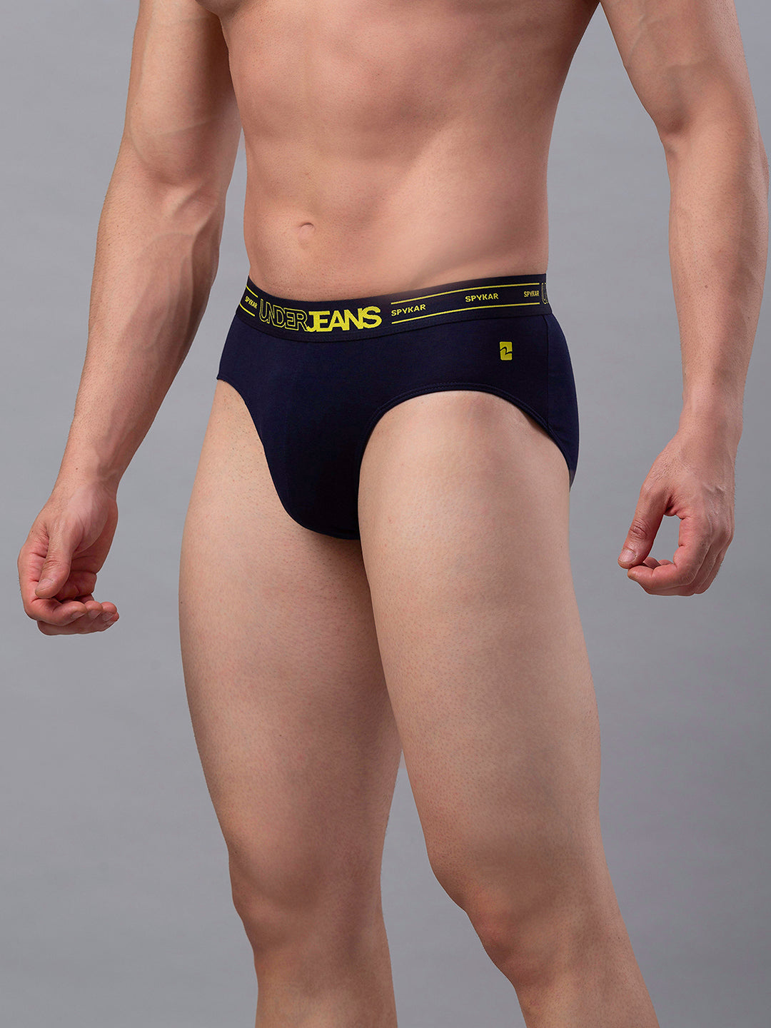 Underjeans By Spykar Men Premium Cotton Blend Navy Brief