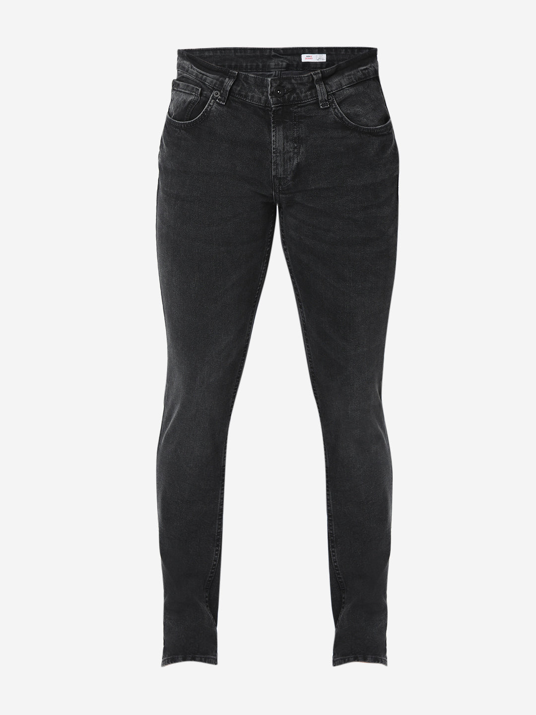 Spykar Charcoal Black Slim Fit Narrow Length Jeans For Men (Skinny)