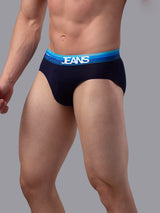 Men Premium Cotton Blend Navy-Blue Brief- Underjeans By Spykar