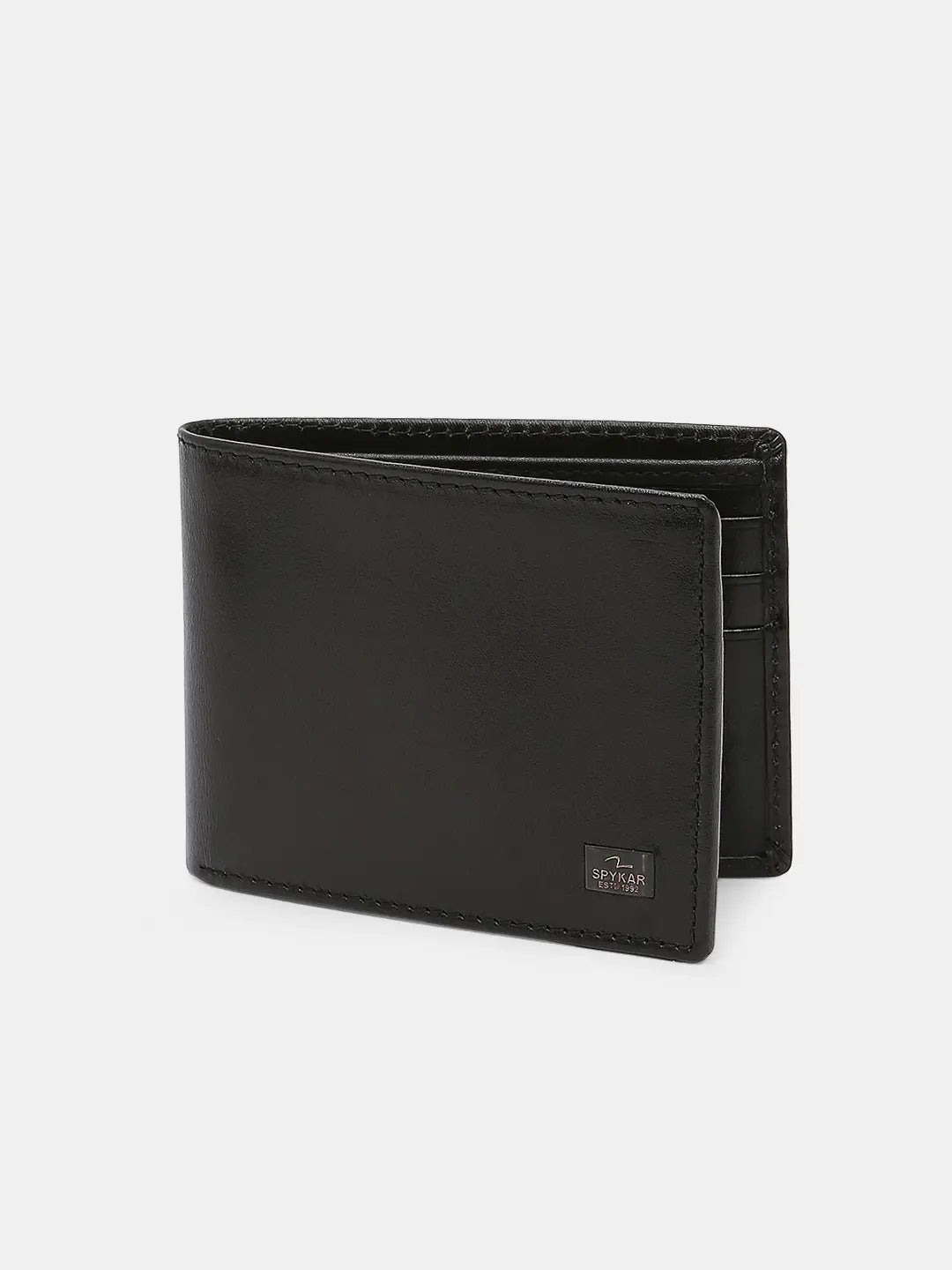 Spykar Black Leather Belt & Wallet Combo