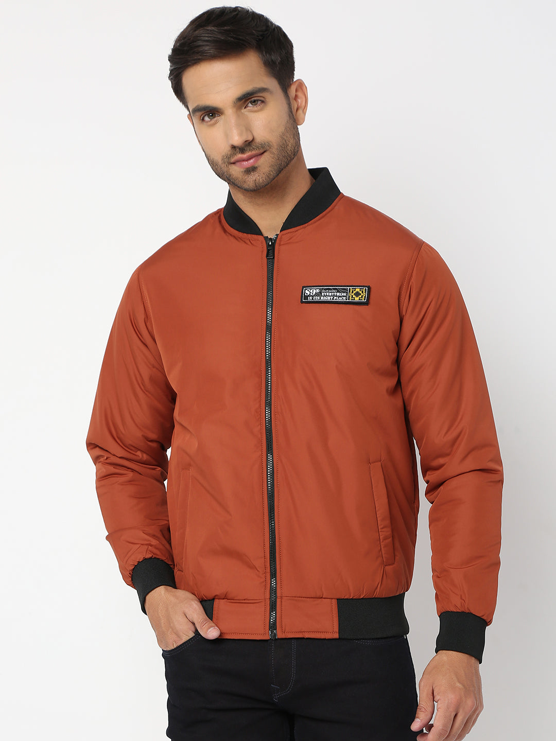 Spykar Men Rust Nylon Regular Fit Jacket