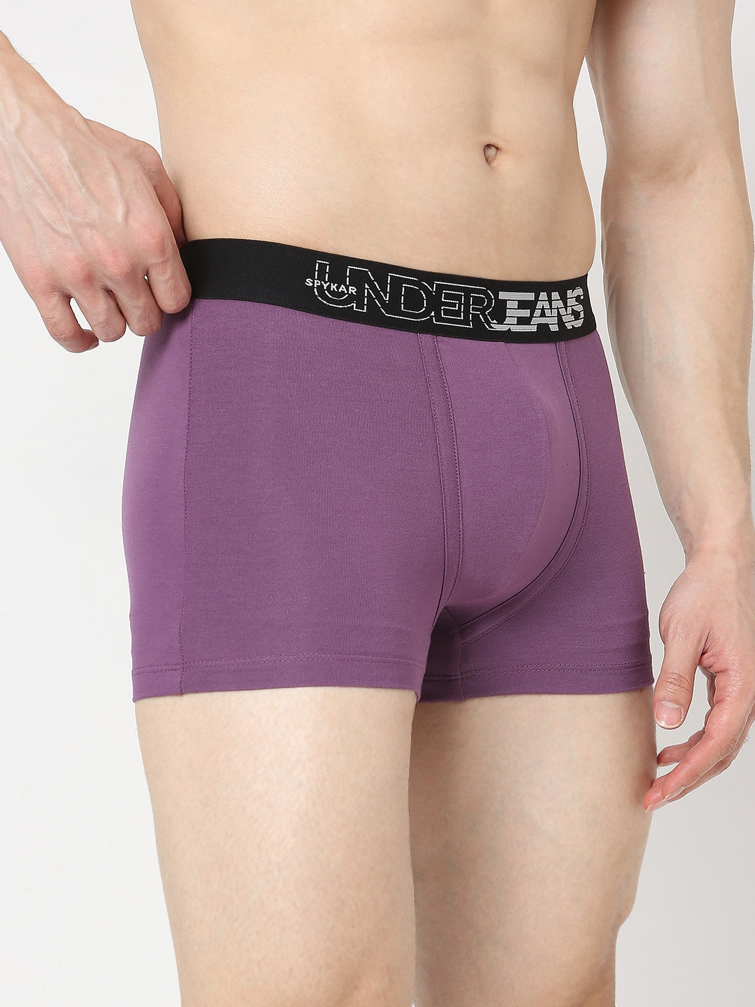 Underjeans by Spykar Men Premium Pack of 2 Black - Purple Trunk