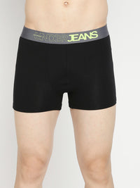 Men Premium Yellow & Black Cotton Blend Trunk - Pack Of 2- Underjeans By Spykar