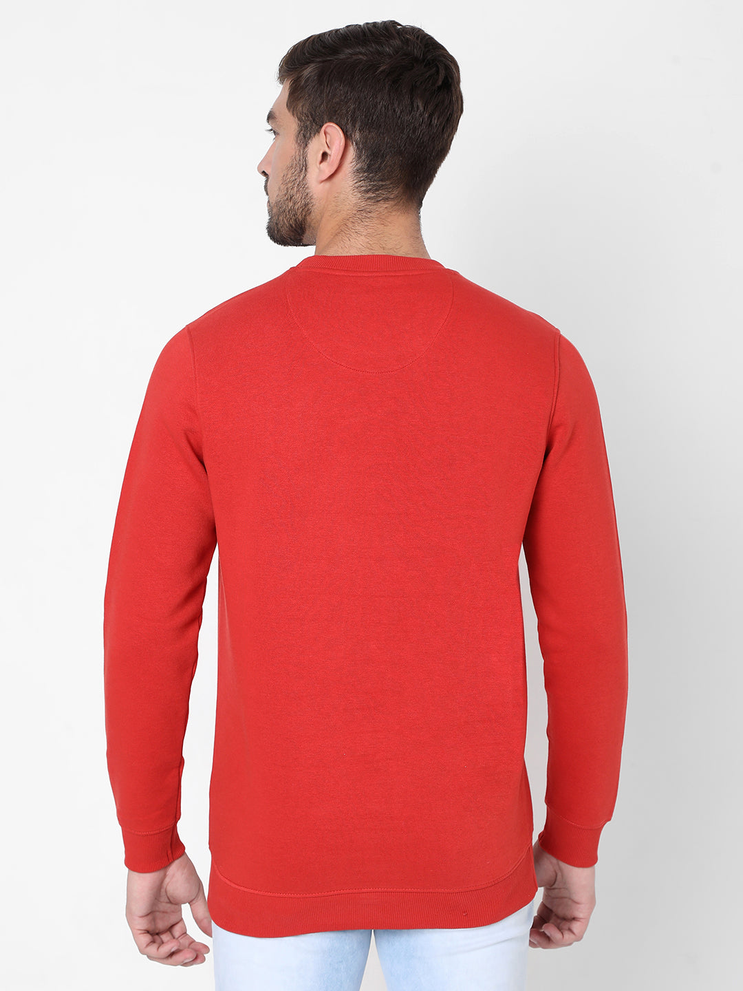 Spykar Orange Cotton Sweatshirt For Men