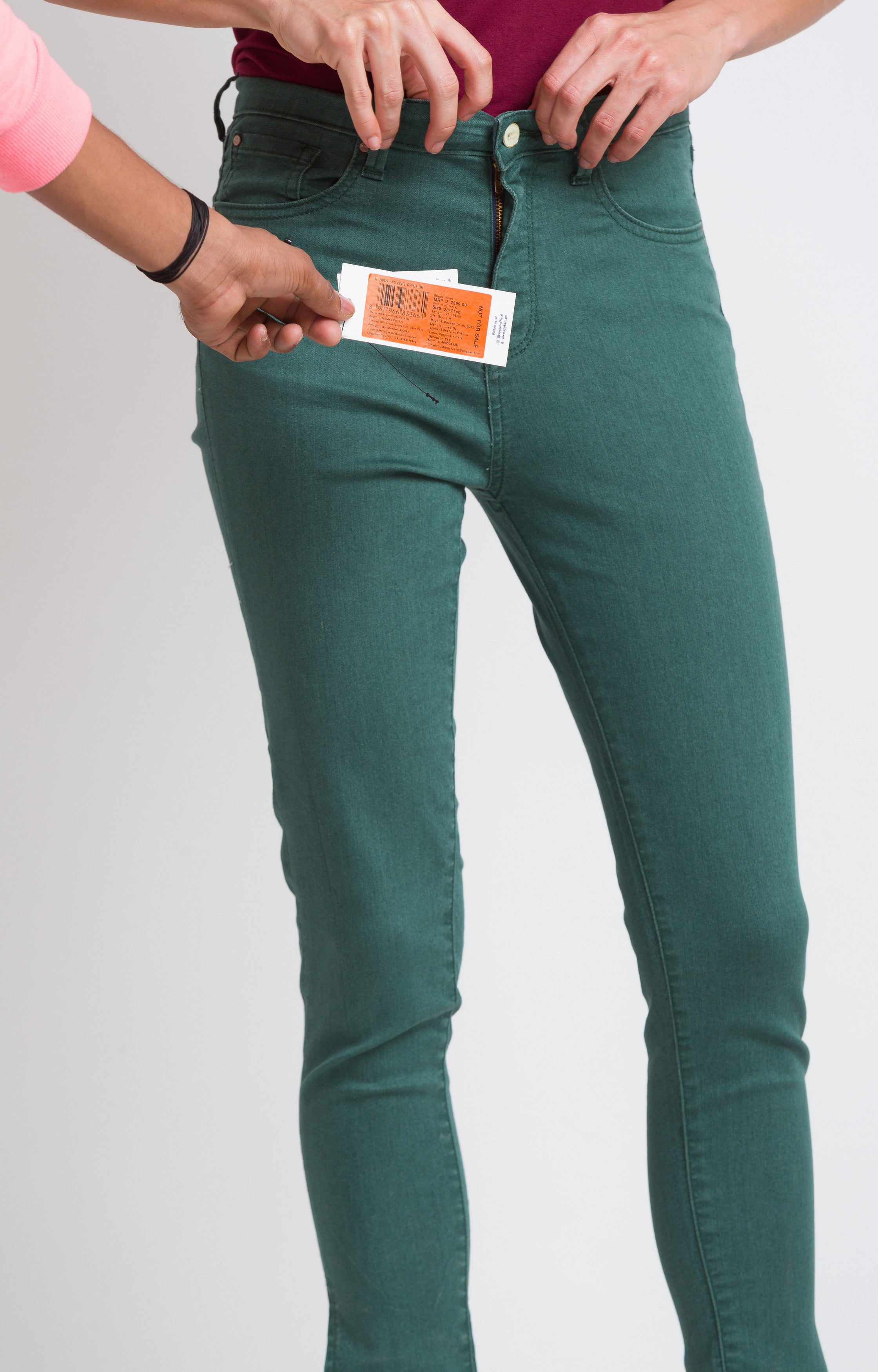 Spykar Green Cotton Super Skinny Regular Length Jeans For Women (Alicia)