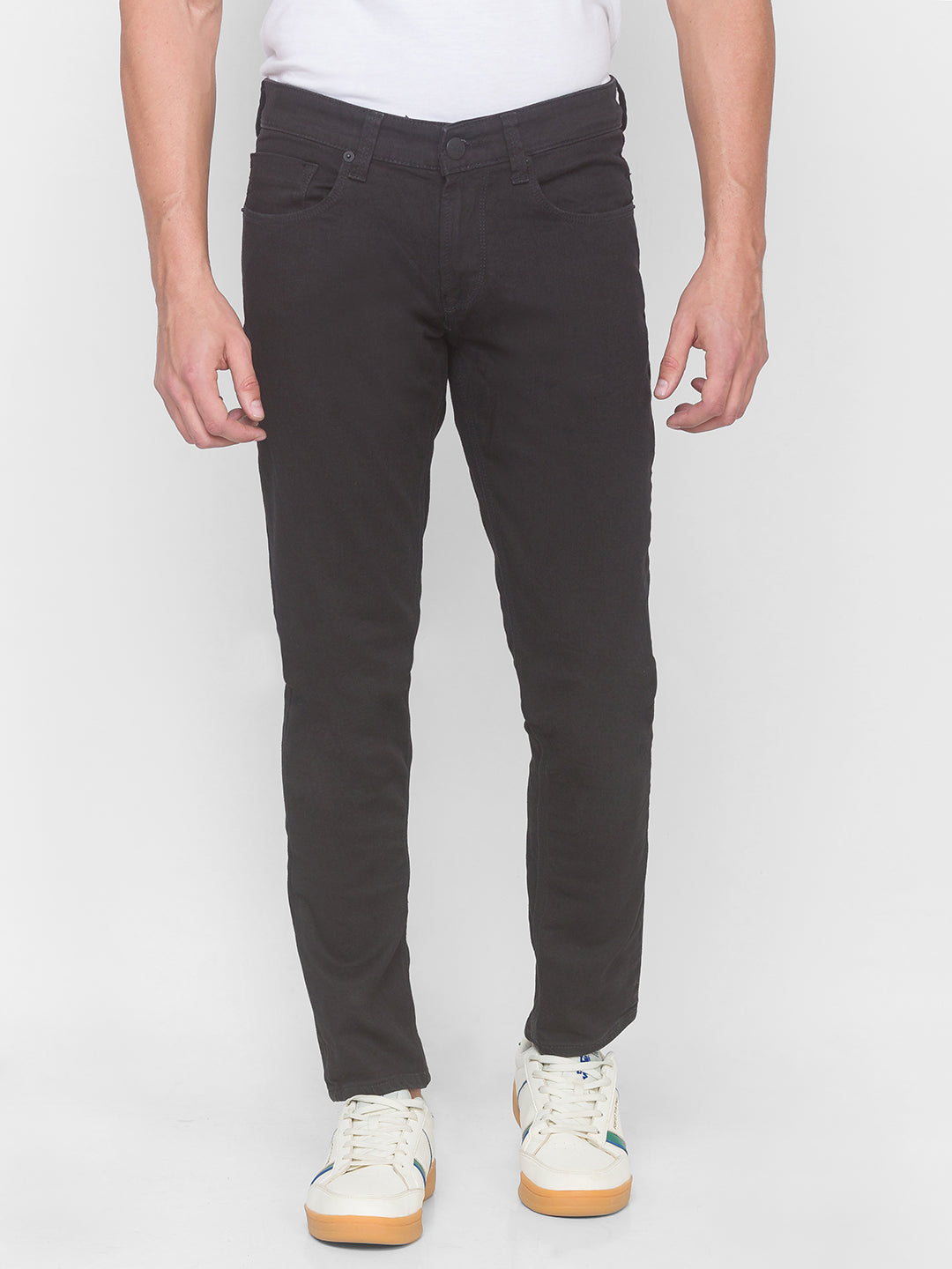 Spykar Men Black Slim Fit Narrow Length Low Rise Jeans(Skinny)
