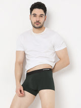Underjeans by Spykar Men Super Premium Bonded Elastic Bottle Green Trunk