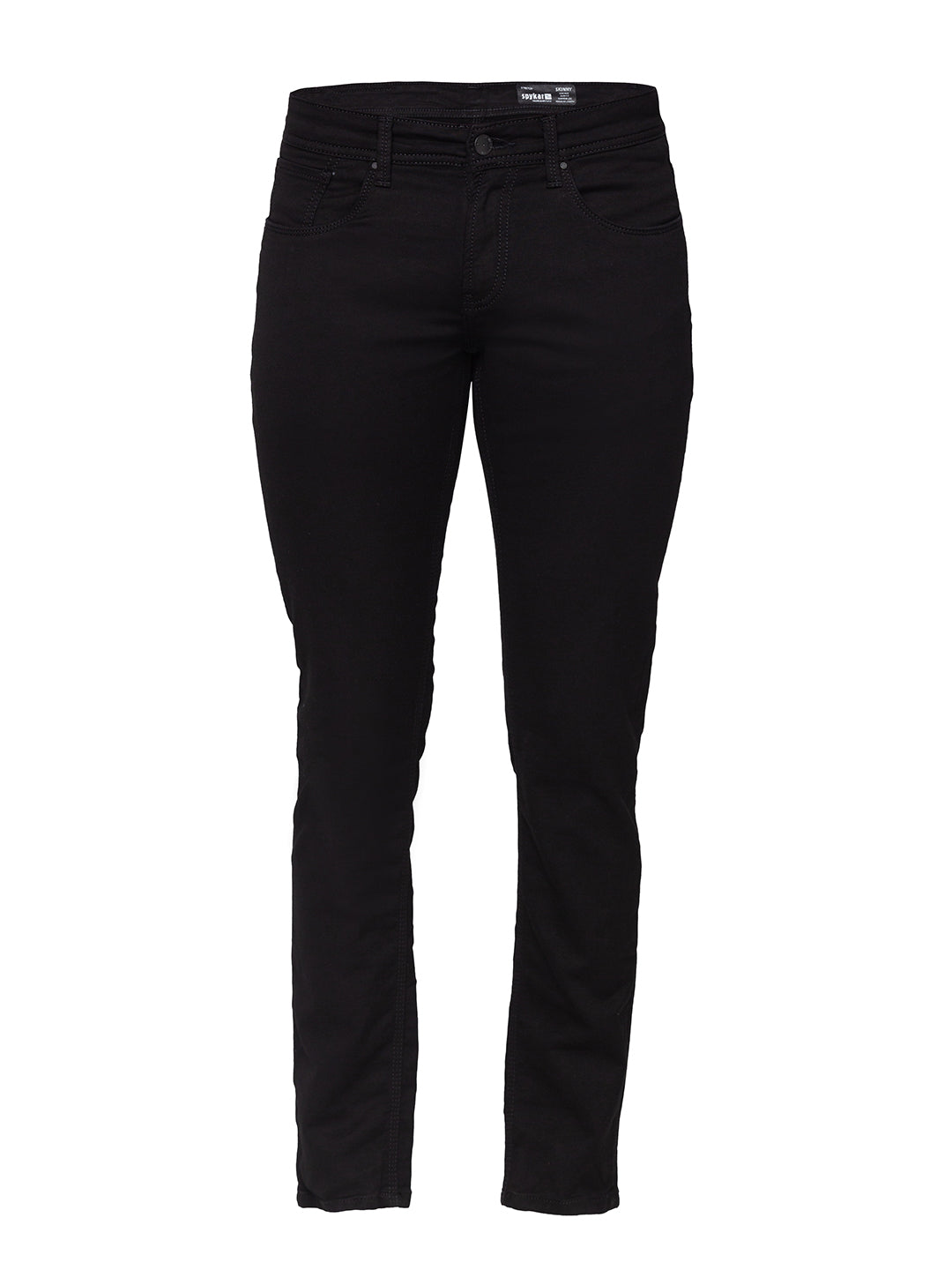 Spykar Men Black Cotton Slim Fit Narrow Length Jeans (Skinny)