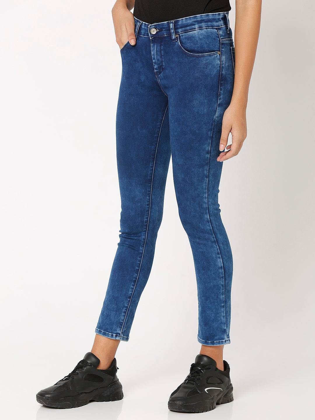 Spykar Women Blue Cotton Super Skinny Regular Length Jeans - (Alicia)