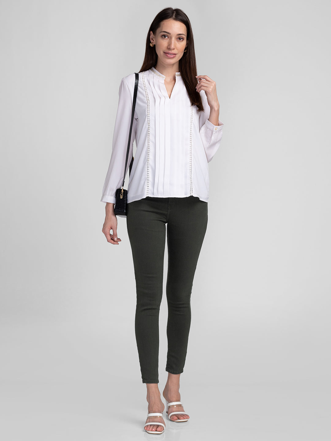 Spykar Women Dark Olive Cotton Super Skinny Ankle Length Jeans (Alexa)