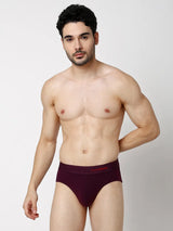 Underjeans By Spykar Men Premium Purple & White Cotton Blend Regular Fit Brief - Pack Of 2