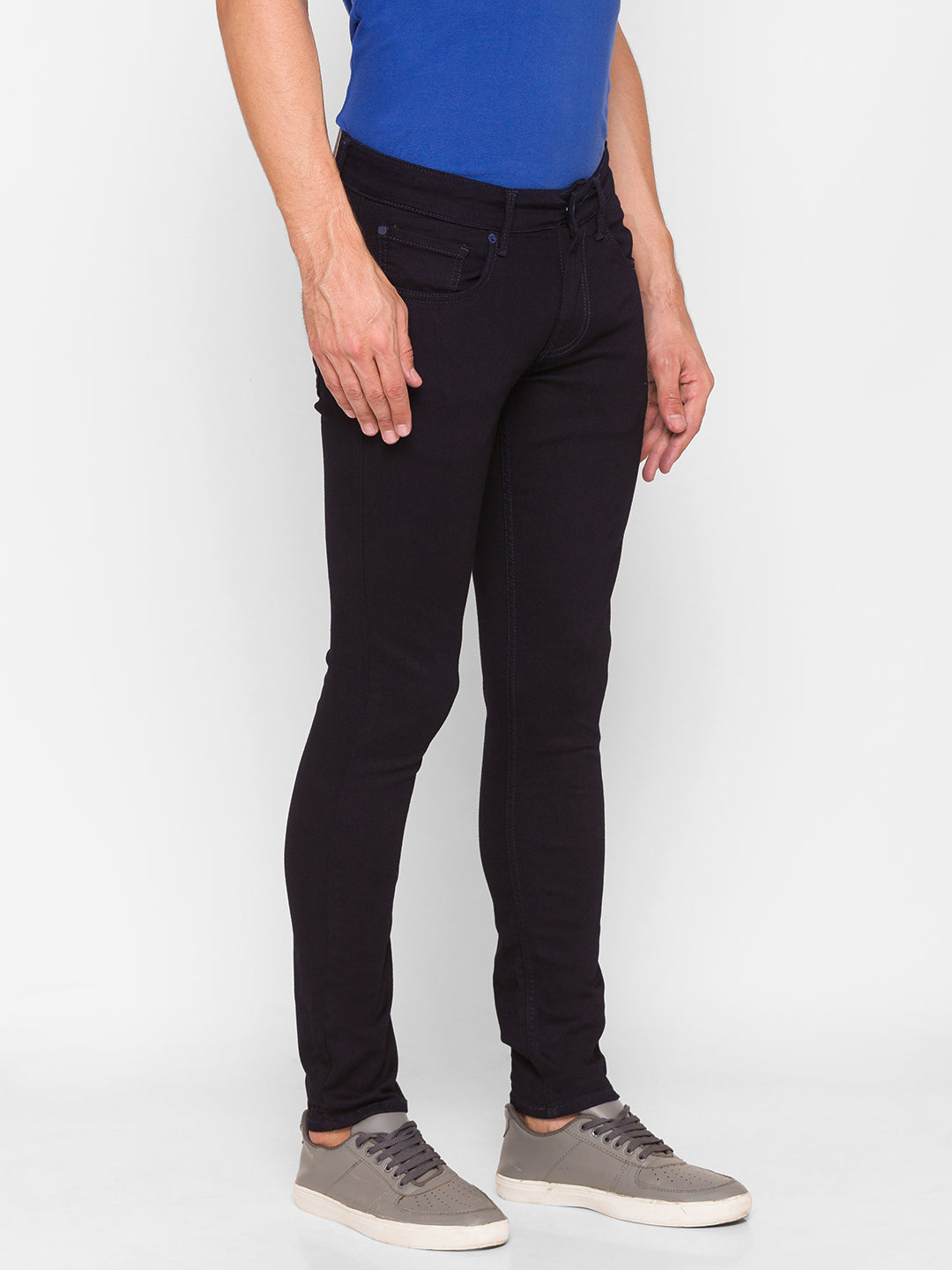 Spykar Blue Cotton Men Jeans (Super Skinny)