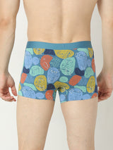 Underjeans By Spykar Men Super Premium Printed Bonded Elastic Blue Trunk