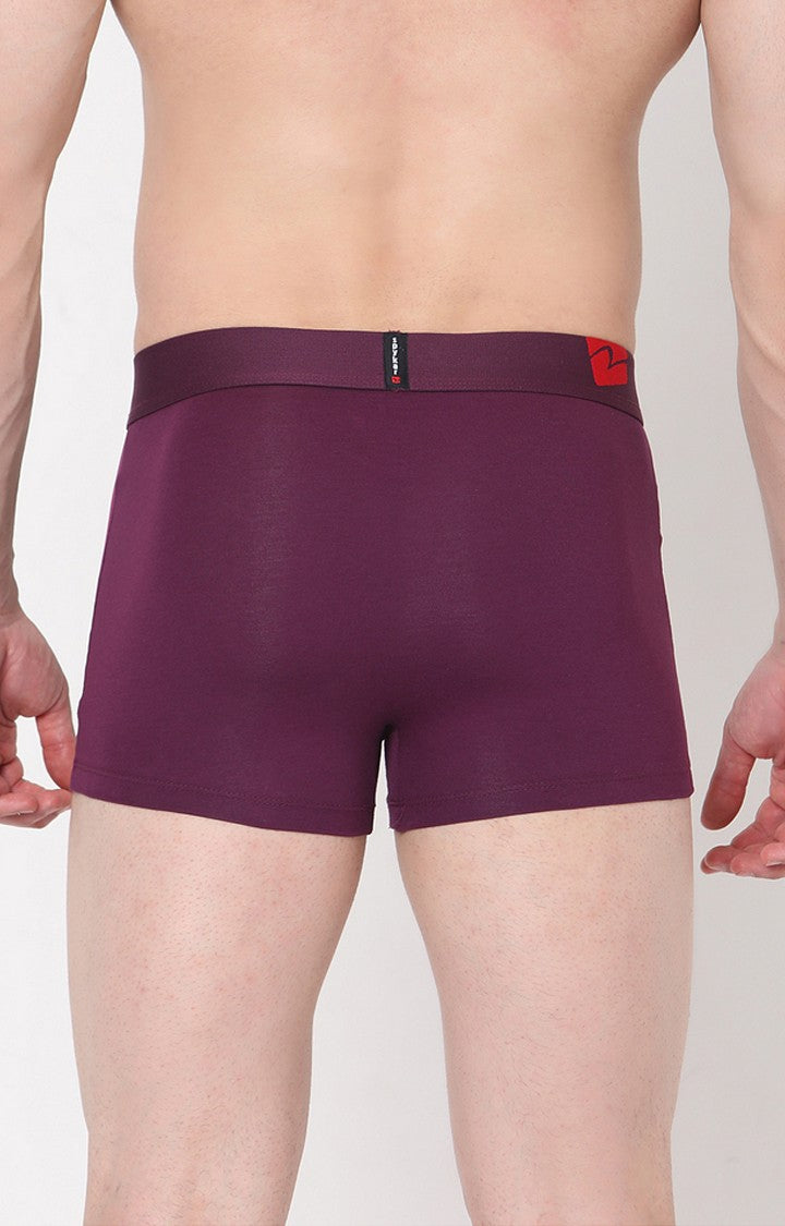 Underjeans By Spykar Men Purple Solid Trunks