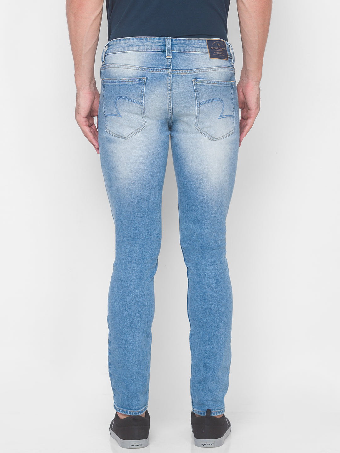 Spykar Men Blue Cotton Regular Fit Narrow Length Jeans (Rover)