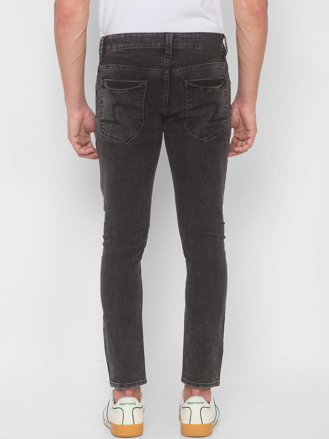 Spykar Men Black Cotton Slim Fit Tapered Length Jeans (Kano)