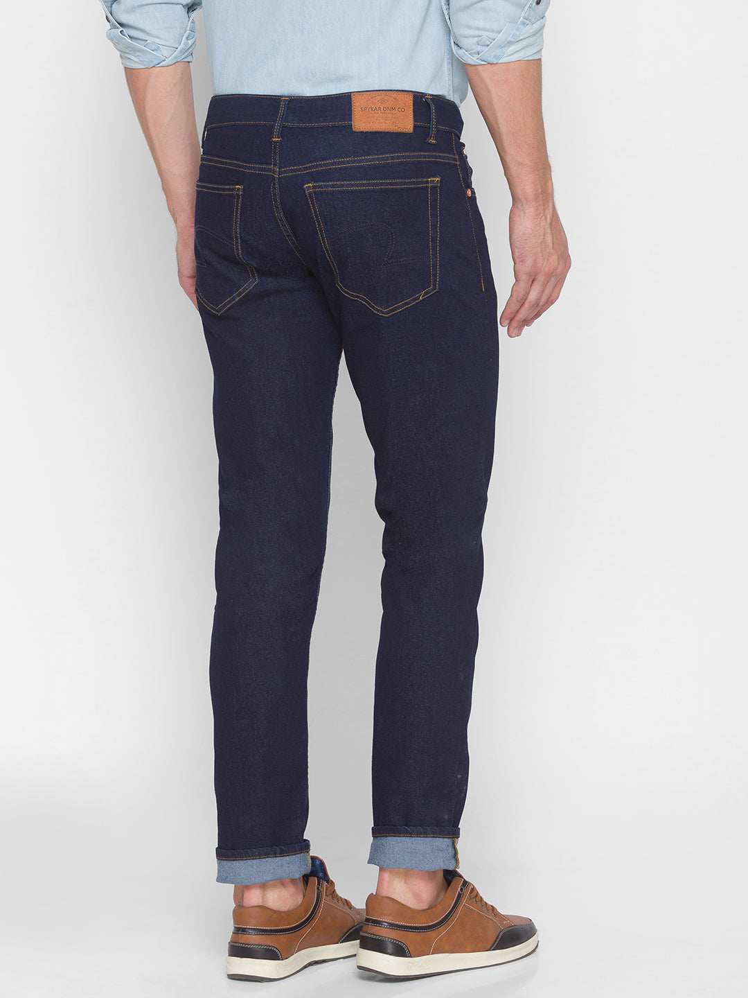 Spykar Men Blue Cotton Comfort Fit Straight Fit Jeans (Ricardo)