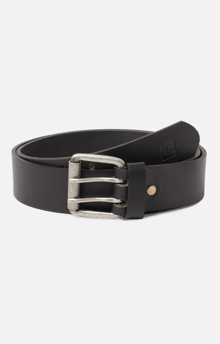 Spykar Men Black Genuine Leather Belt