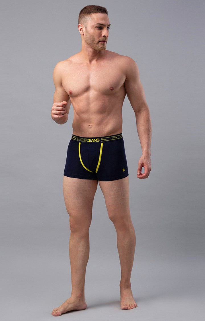 Underjeans By Spykar Men Navy Blue Solid Trunks