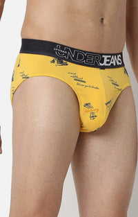 Underjeans By Spykar Men Premium Cotton Blend Yellow Brief