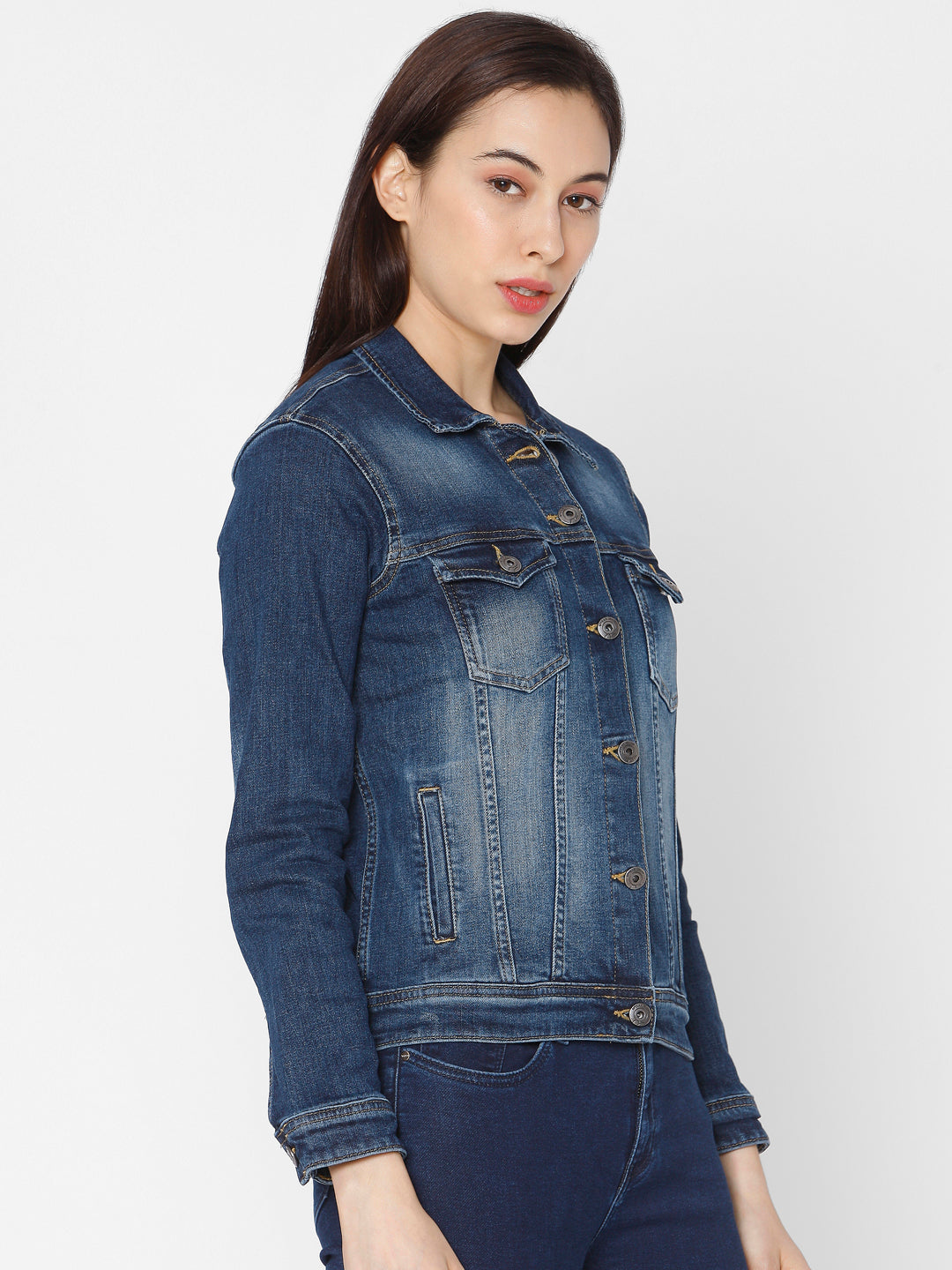 Spykar Blue Women Trucker Jacket