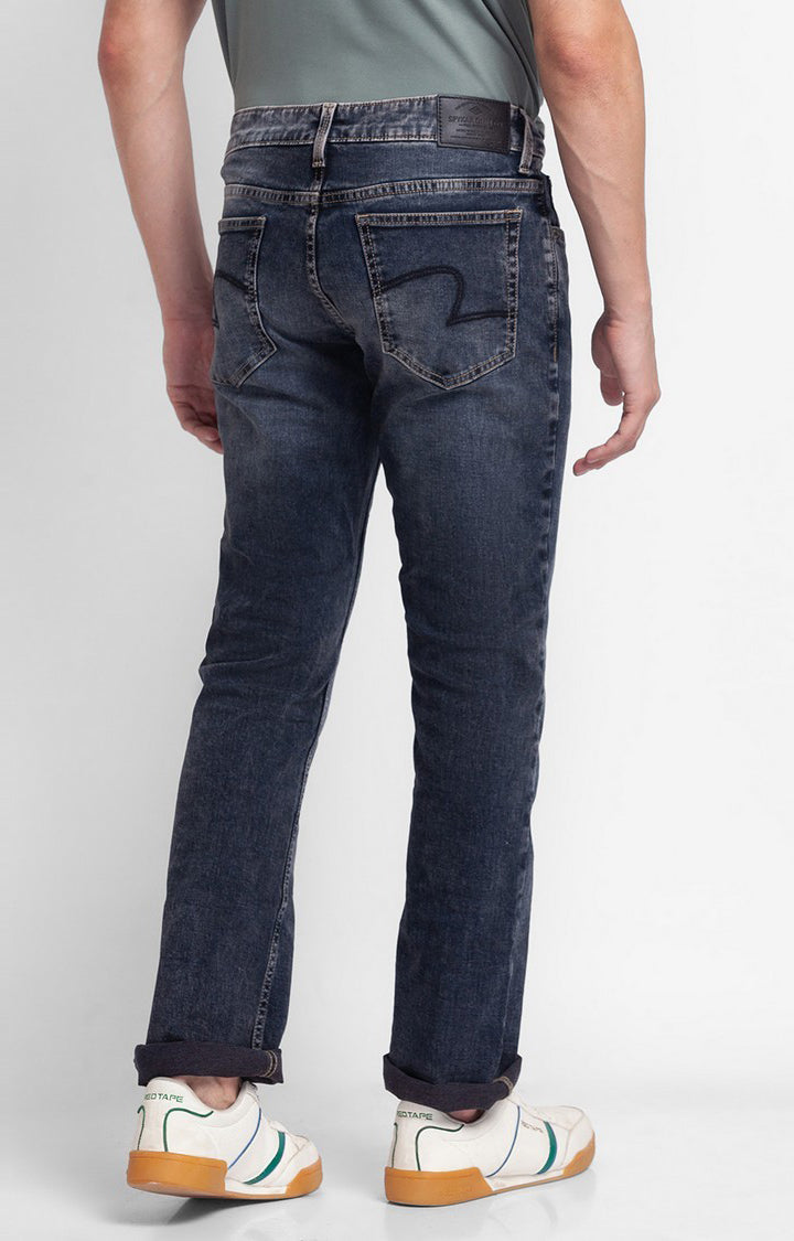 Spykar Black Indigo Cotton Comfort Fit Regular Length Jeans For Men (Rafter)