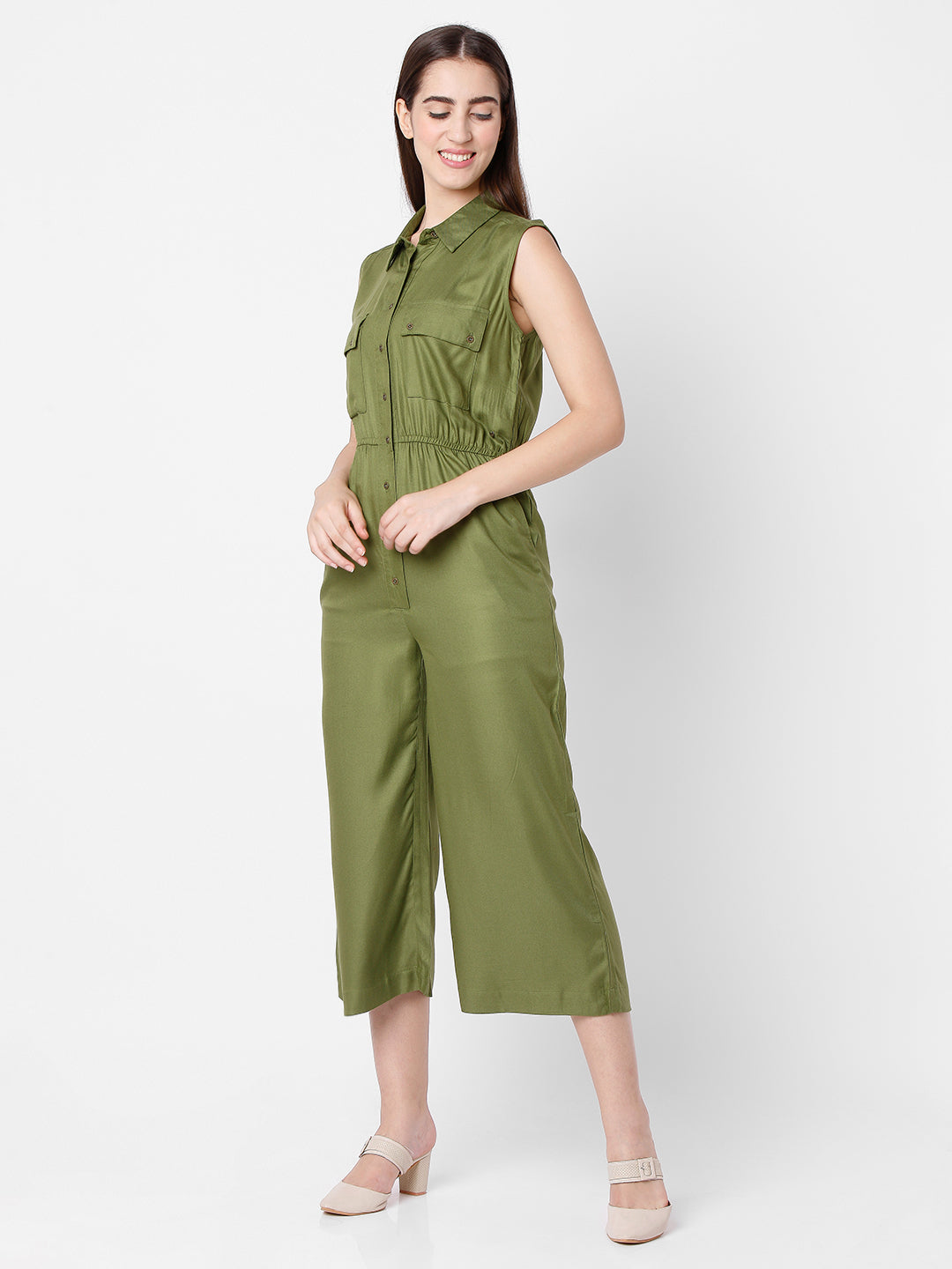 Spykar Women Green Viscose Slim Fit Casual Dress