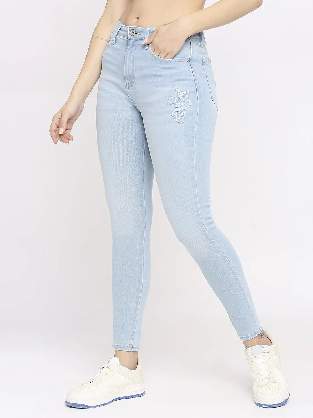 Spykar Women Light Blue Lycra Super Skinny - Clean Look High Rise Jeans-(Alexa)