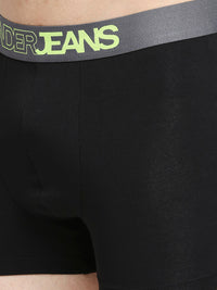 Men Premium Dull Purple & Black Cotton Blend Trunk - Pack Of 2- Underjeans By Spykar